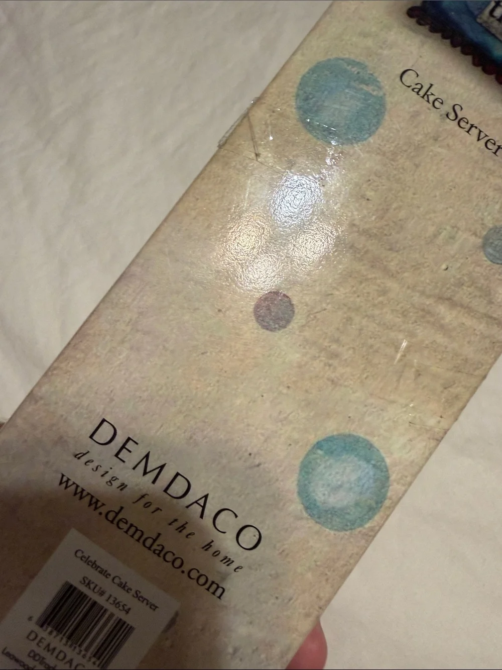 Demdaco Colorful Layered-Bead Cake Server - Blue, Yellow, Pink, Green